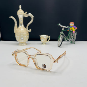 2-in-1 Photochromic Transparent Frame Glasses – Day to Night Smart Eyewear with Honey Clear Frame