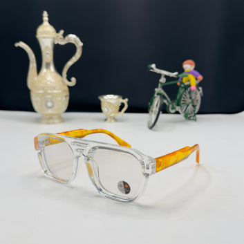 Moscot 2-in-1 Photochromic Glasses – Day to Night Smart Vision | Crystal Clear Frame with Amber Temples