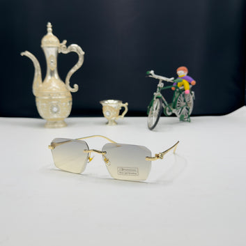 Premium Rimless 2-in-1 Photochromic Blue Light Glasses – Gold Minimal Frame