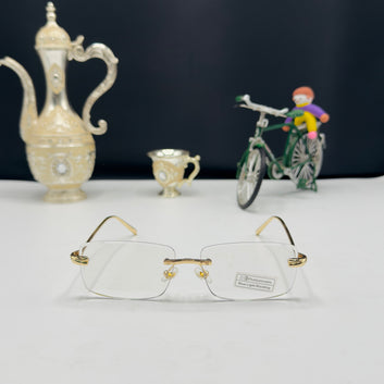 Minimalist Rimless Blue-Light Glasses – Luxury Gold Frame with Adaptive Lens Options