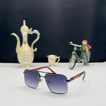 Executive Luxury Maybach Blue Gradient Rimless Sunglasses