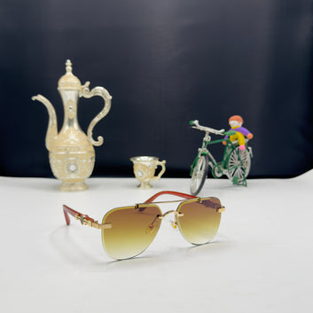 Cartier-Inspired Rimless Luxury Sunglasses – Gradient Lens Collection