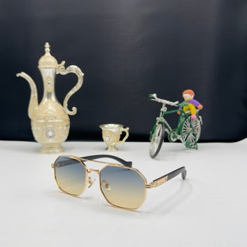 Cartier Luxury Gradient Square Sunglasses – Gold Frame with Brown Fade Lenses
