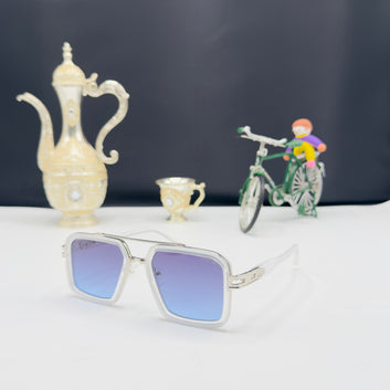 DITA Luxury Square Gradient Sunglasses with Transparent Frame – Premium Blue Lens Design